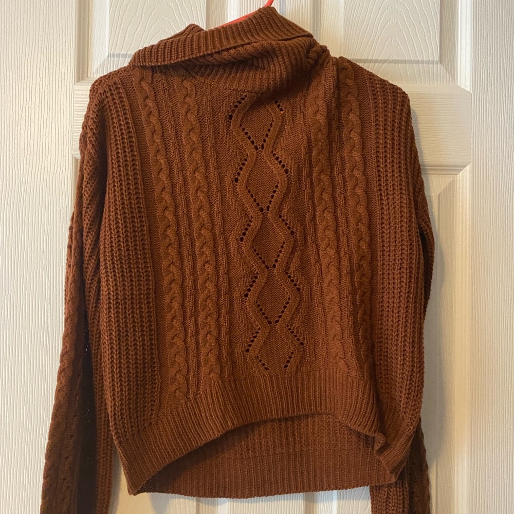 Orange Cowl Neck Sweater
